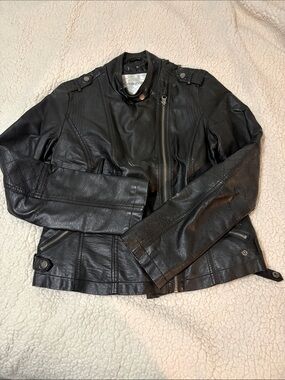 Maurices Black Faux Leather Moto Jacket